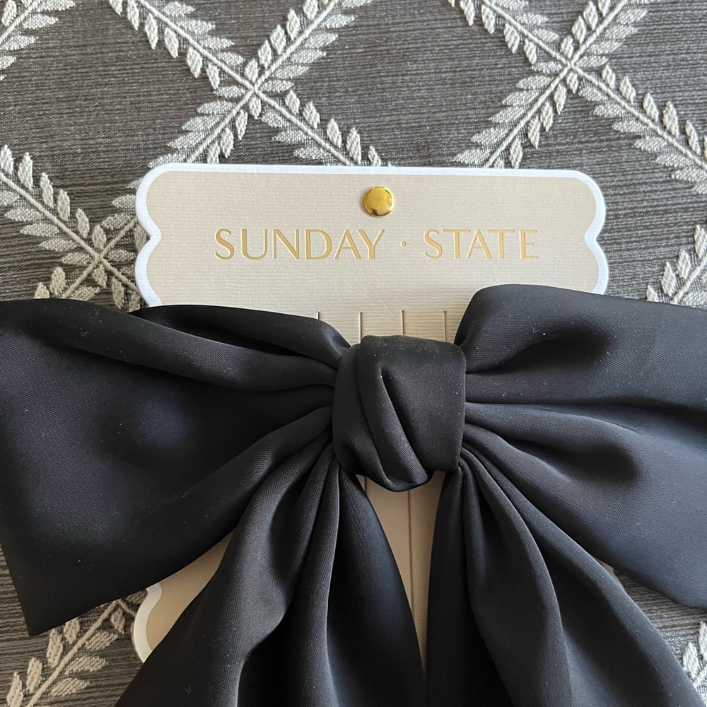 Sunday State Black Satin Bow Hair Clip